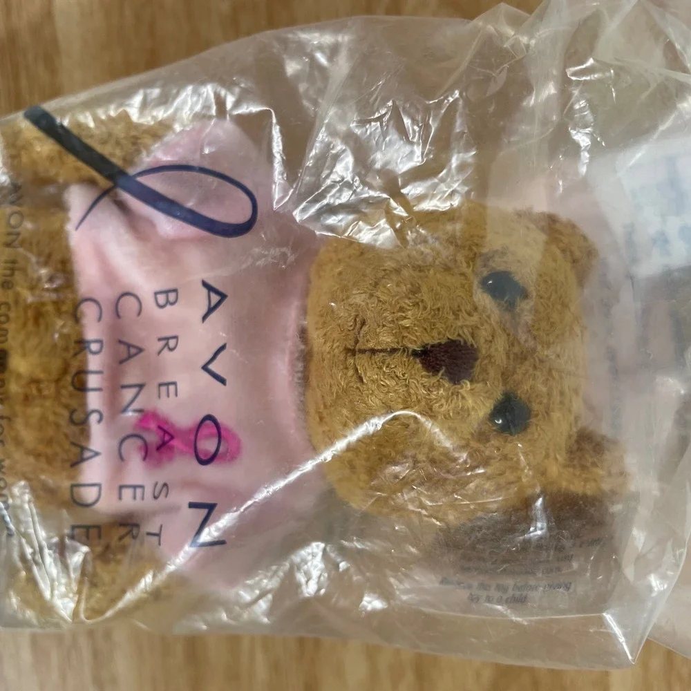 Avon Breast Cancer Crusade Bear Plush Set of 2 Pink Ribbon 2003 New Sealed 8